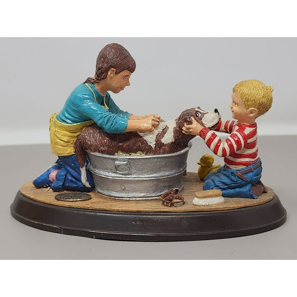 Norman Rockwell Family Authorized Edition Splish Splash Figurine 1990
